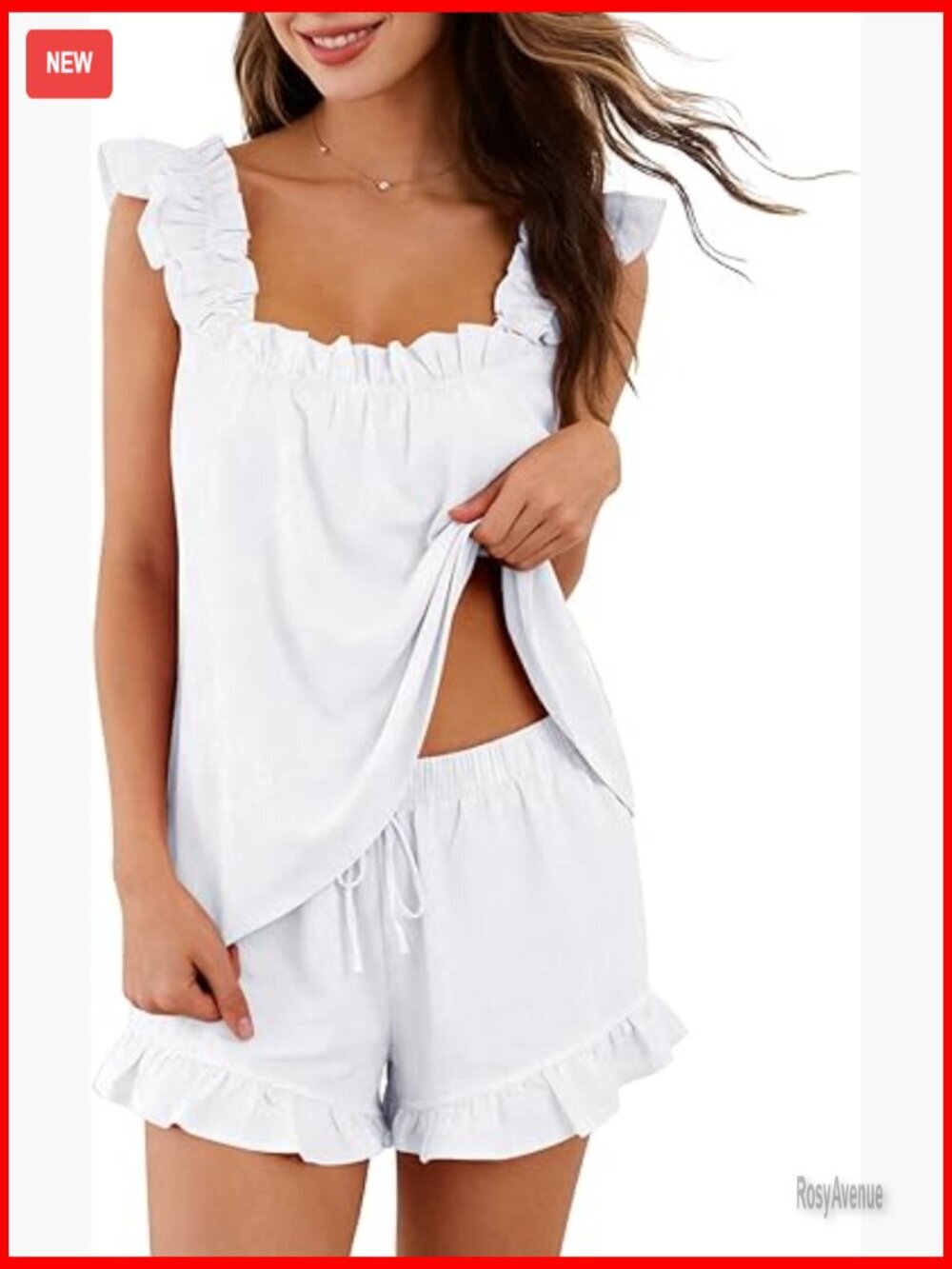Women's 2-Piece Cotton Pajama Set with Tank Top and Shorts, Loungewear Sleepwear